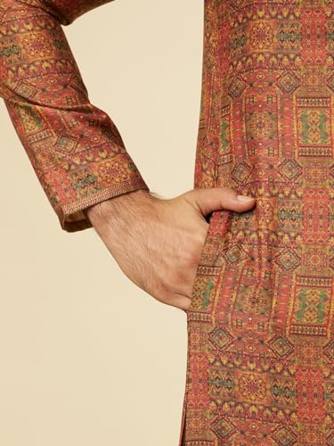 Image of Manyavar Men's Printed Embroidered Kurta Pyjama Set (2pcs)