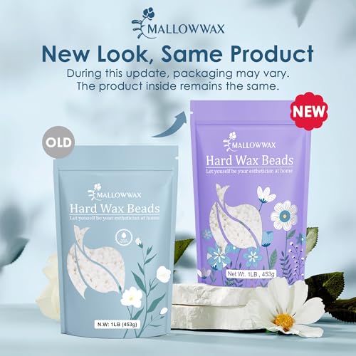 Image of Mallowwax Hard Wax Beads - Wax for All-Purpose Hair Removal - Full Body Waxing Solution - Ideal for Sensitive Skin, All Hair Types, Men & Women