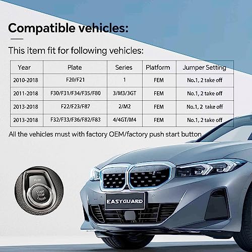 Image of EASYGUARD ECS002PP-BM-FM2 Plug Play Factory Key Remote Starter fit for BMW 2013-2018 F22 F23 F87 2 M2 F32 F33 F36 F82 F83 4 4GT M4 with Factory OEM Push Start Button 3X Lock to Start