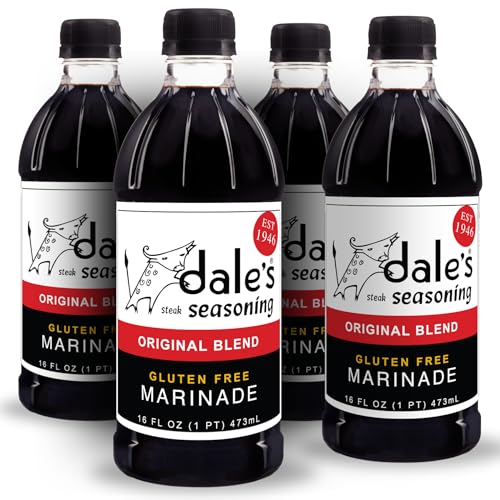 Original Steak Seasoning By Dale's, Gluten Free, No Cholesterol | Delicious on All Meats, Fish, and Vegetables | 16 oz Bottle (4 Pack) | No Long Marinating, Savory Blend of Exotic Spices! Original Steak Seasoning By Dale's, Gluten Free, No Cholesterol | Delicious on All Meats, Fish, and Vegetables | 16 oz Bottle (4 Pack) | No Long Marinating, Savory Blend of Exotic Spices!