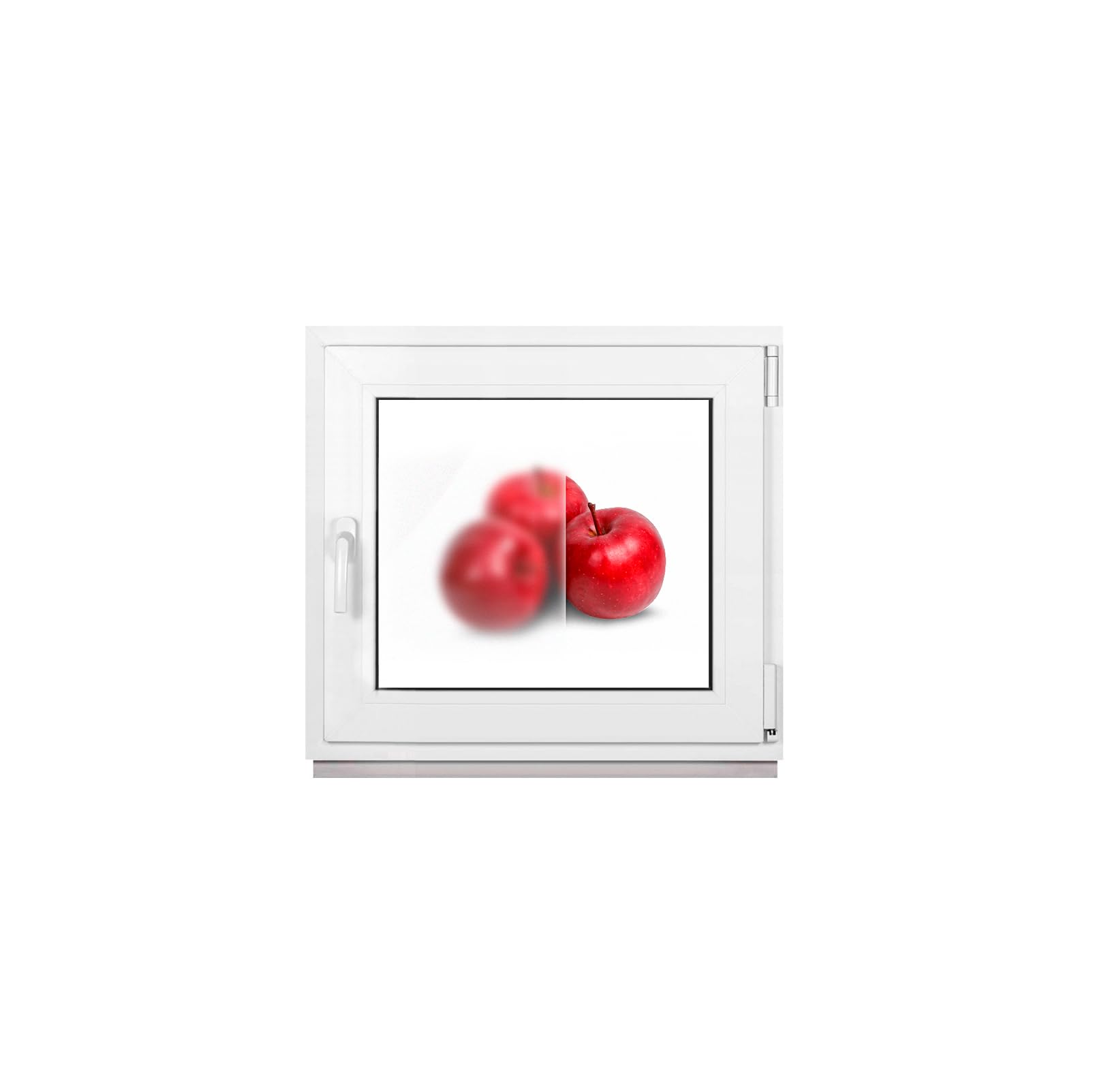 Framex Finestra da bagno Bianca Doppio Vetro Satinato 90 x 80 cm DIN Destra, Finestra seminterrato PVC Satinato 900 x 800 mm 32 mm Oscillobattente (Maniglia Sinistra)