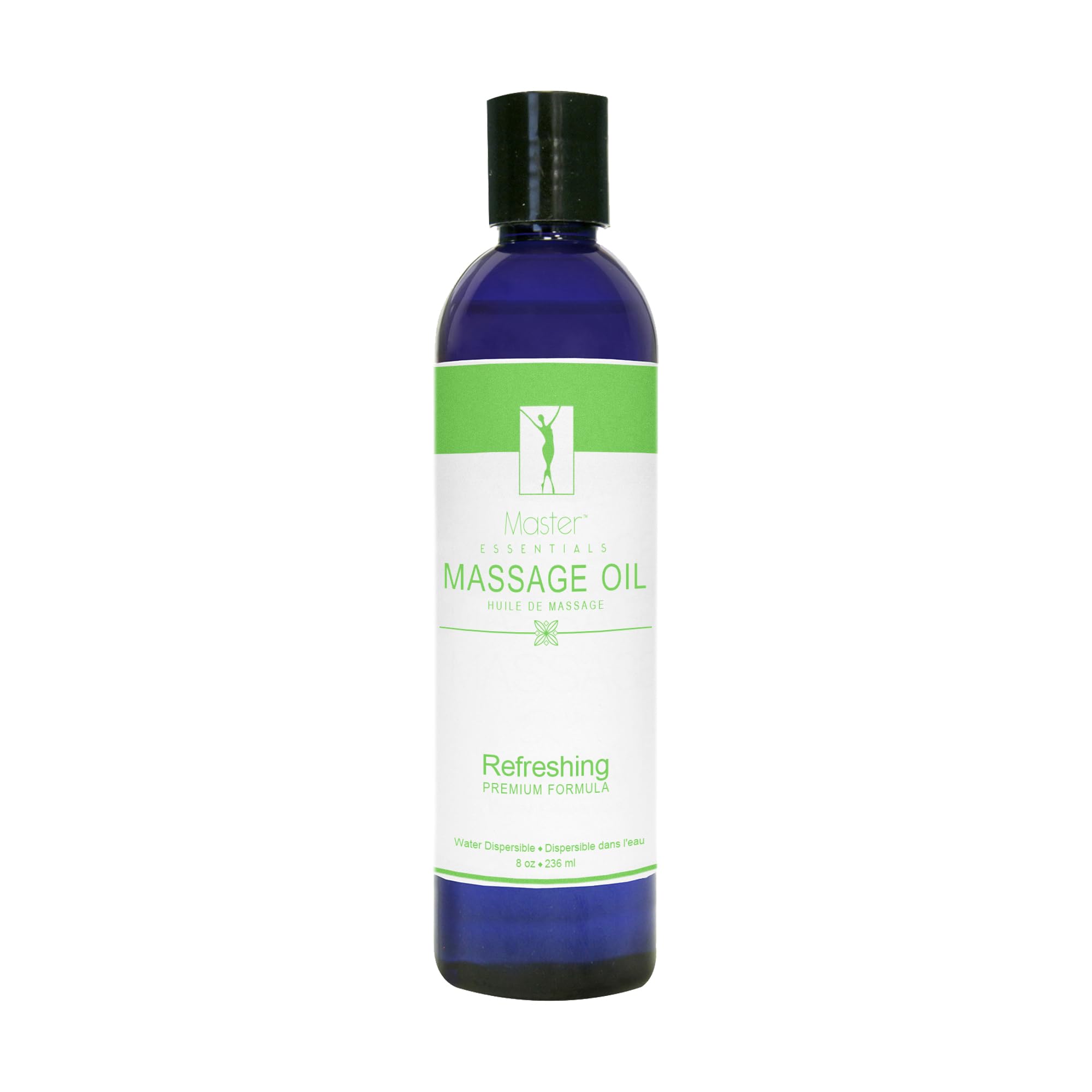 Master Massage Organic Massage Oil - 8 fl oz, Refreshing Sense, Water-Soluble, Skin-Nourishing Formula for Relaxation, Ideal for Massage Therapy and Home Use, Pack of 4