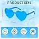 SelfTek 10 Stück Herz Brille Blau, Magische Farben Party Brille Herz, Hippie Brille Aper-ol Kostüm, Lustige Partybrillen für Fasching Foto Requisiten Geburtstagsfeier für Kinder und Erwachsene