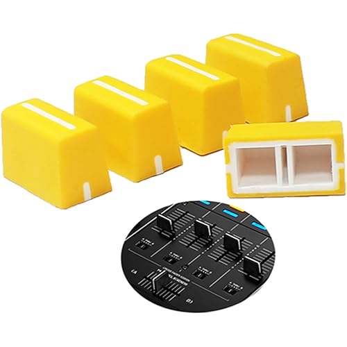 5pcs Universal Fader Knobs Replacement Fader Cap Slider for DJ Controller Mixer Console Pioneer Pioneer DJM、DDJ、XDJ, Denon Numark AKAI RANE VESTAX (Universal Yellow Hats)