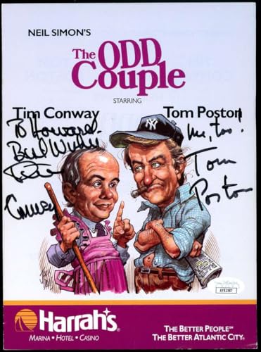 Tim Conway Tom Poston JSA Coa Signed The Odd Couple Program Autograph