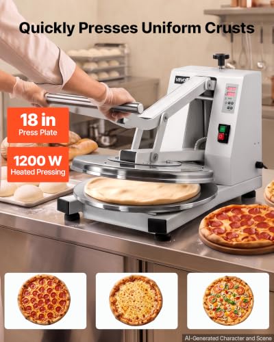 Image of VEVOR Commercial Pizza Dough Press Machine 18 in Electric Dough Sheeter