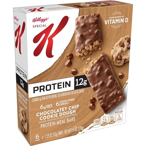 Special K Bar Protein Meal Bars, Meal Replacement, Chocolatey Chip Cookie Dough (3 Boxes, 18 Count)