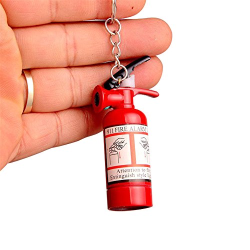 Everyday Yolo Mini Pendant Fire Extinguisher Design Refillable Lighter -Type Fire Extinguisher Shaped Metal Cigarette Cigar Lighter Key Chain