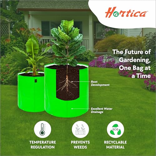 Image of Premium HDPE UV Stabilised Grow Bags 12x12 Inch (Pack of 15) | 260 GSM Heavy Duty Round Planter Bags | Reusable Fabric Pots for Terrace, Balcony & Vegetable Gardening