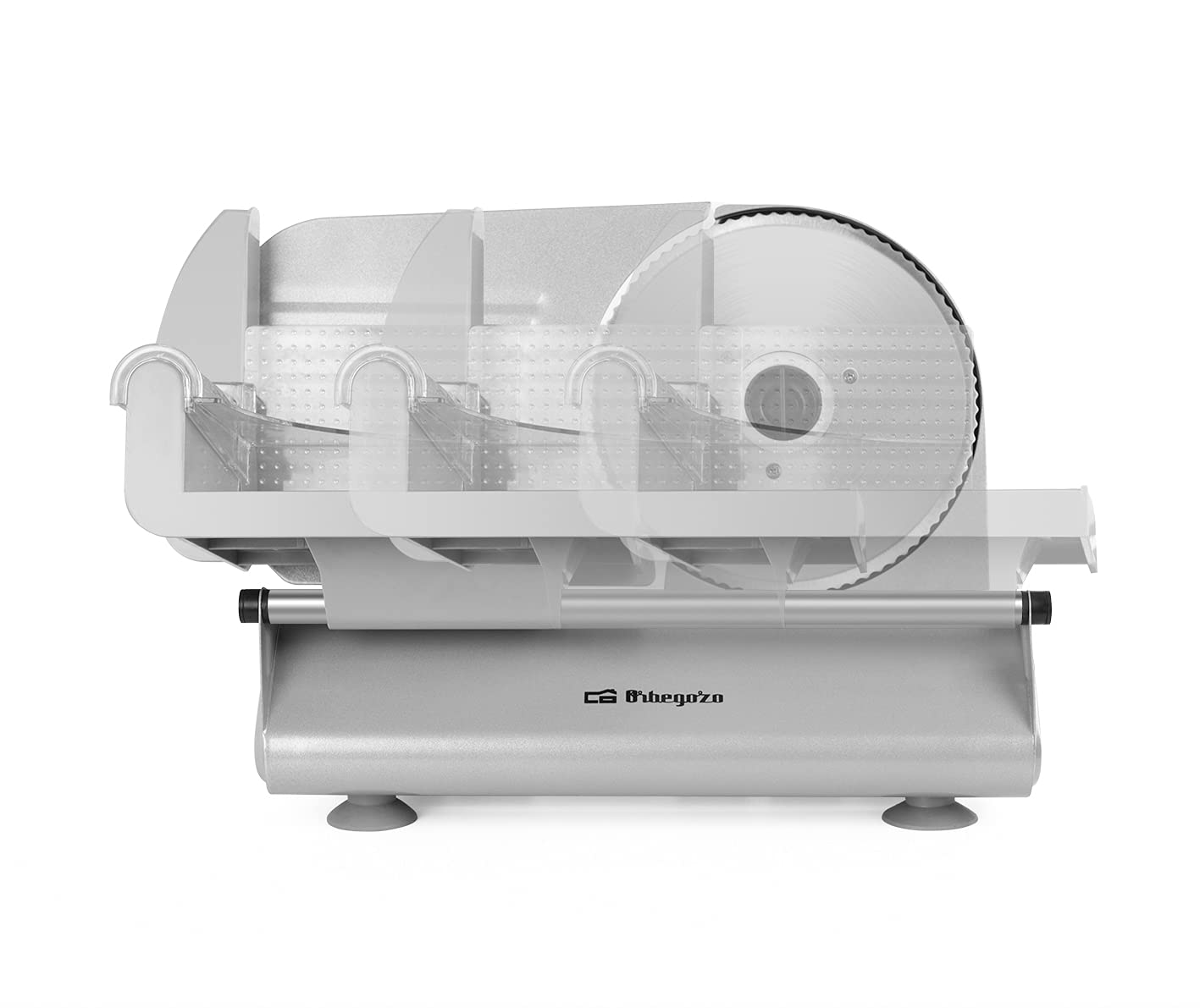 Orbegozo MS 4570 Cortafiambres eléctrico con cuchilla de acero inoxidable, Ajuste de grosor de corte y deslizador de seguridad extraíble, 150 W