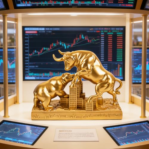 Estatua Toro y Oso Wall Street Decoración de Oficina miniatura 4