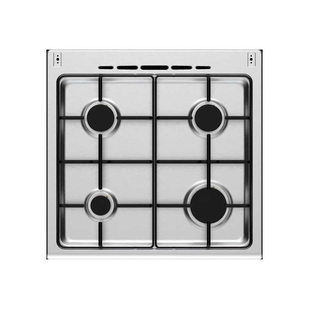 Cuisiniere gaz CONTINENTAL EDISON CECG60FCS1 - 4 feux - L59,8 x P61 xH83cm- Silver