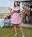 Abaowedding Oktoberfest Costume Women 3Pcs Dirndl Dresses German Oktoberfest Bavarian Carnival Costume Halloween Dress(M,Pink 2)