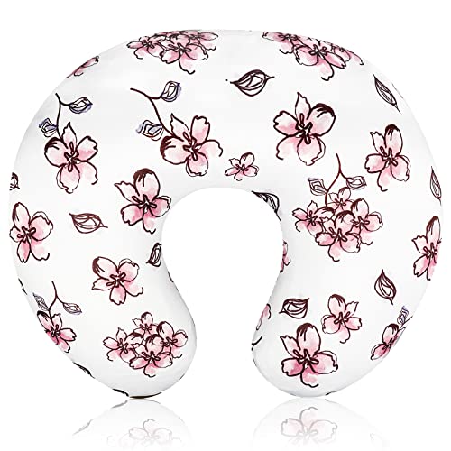 Image of TANOFAR Baby Nursing Pillow Cover, Breastfeeding Pillow Cover for Girl, Super Soft and Breathable Feeding Pillow Slipcover with Large Zipper for Breastfeeding and Bottle Feeding, Hibiscus Flower