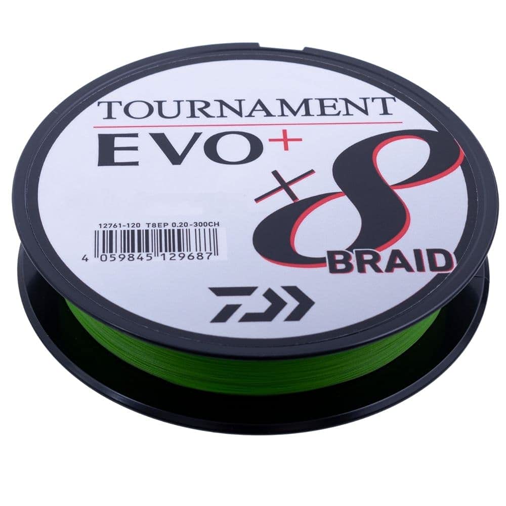 Daiwa Tournament x8 Braid EVO+ 0.26mm, 19.8kg/43.7Lbs, 270m, Chartreuse, Geflochtene Angelschnur, 12761-126