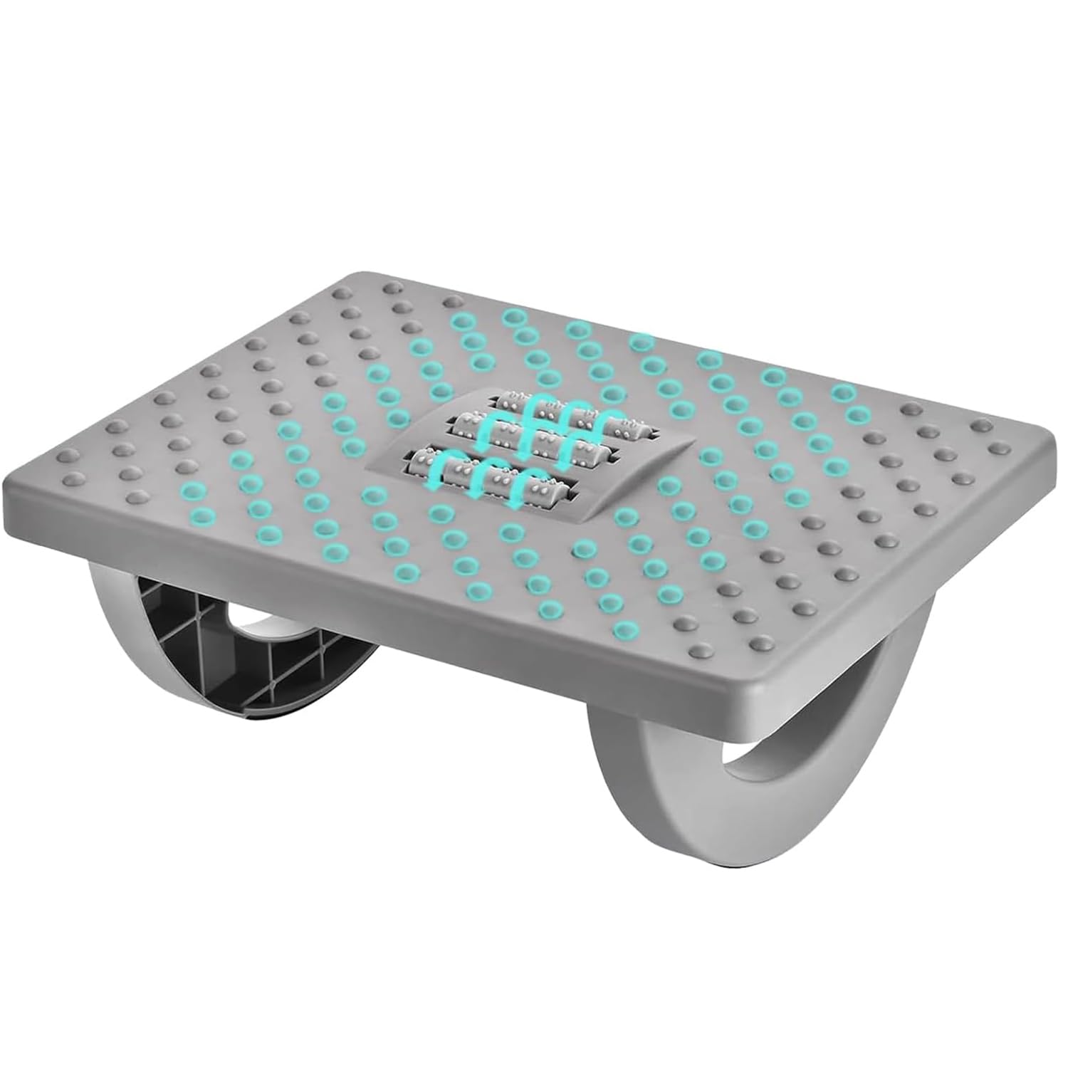 Office Foot Rest Under Desk, Ergonomic Foot Stool, Adjustable Under Desk Foot Rest with Roller Massage, for Improved Posture/Pressure Relief/Straightening The Hunchback, Home (Grey)