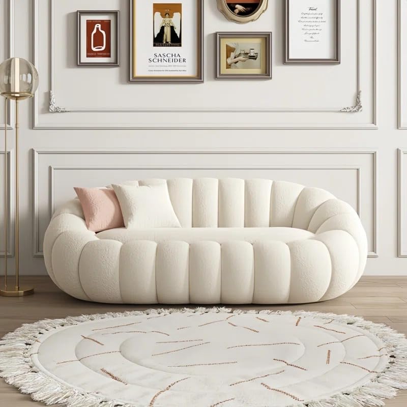 Image of LEGACY OF COMFORT Dekeles 70.87'' Upholstered Loveseat Two Seater Sofa for Living Room Hotels and Offices White