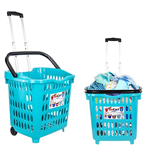 dbest products Bigger Gocart 5 Pack Grocery Cart Rolling Shopping Laundry Basket on