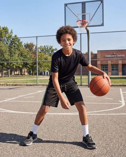 Image of Real Essentials 5 Pack: Boys' Dry Fit Basketball Shorts for Youth Kids Teens - Athletic Running Soccer Sports with Pockets