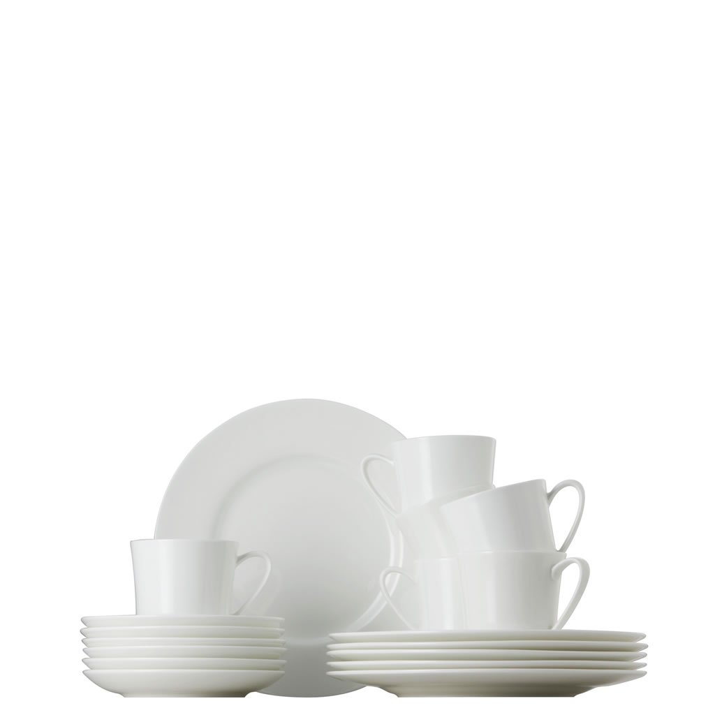 Rosenthal Jade 61040-800001-18735 Coffee Set Fine Bone China 18 Pieces White