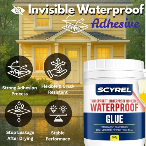 Image of Transparent Waterproofing Glue with Brush for Roof Leakage, Crack Seal Water Leakage Solution Indoor Outdoor, Waterproof Adhesive Filler for Bathroom Pipe Wall Tile Surface Window (300 GM GLUE)