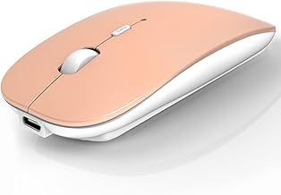 AE WISH ANEWISH Bluetooth Maus für Mac/iPad/iPhone/Android PC/Computer, wiederaufladbar, geräuschlos, Mini Kabellose Maus für Windows/Linux/Mac, 3 DPI Einstellbares Bluetooth 5.0 Orange