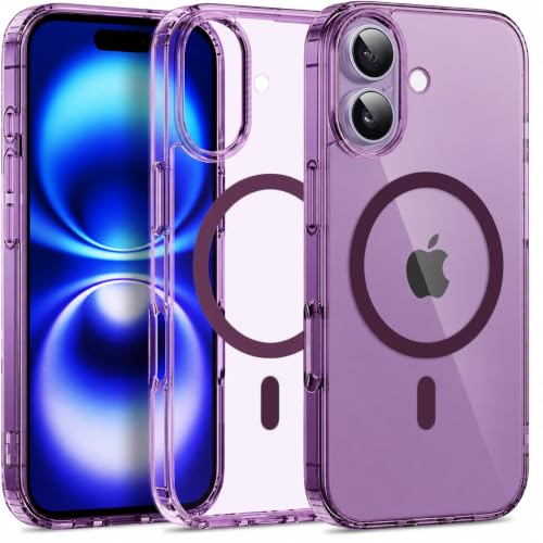 Image of Elzzi Anti Scratch Semi Translucent Cover for iPhone 17 Case, Premium PC + TPU Magnetic Phone Cases Drop Proof, Compatible with Magsafe Slim Never Yellowing Shockproof - Cherry
