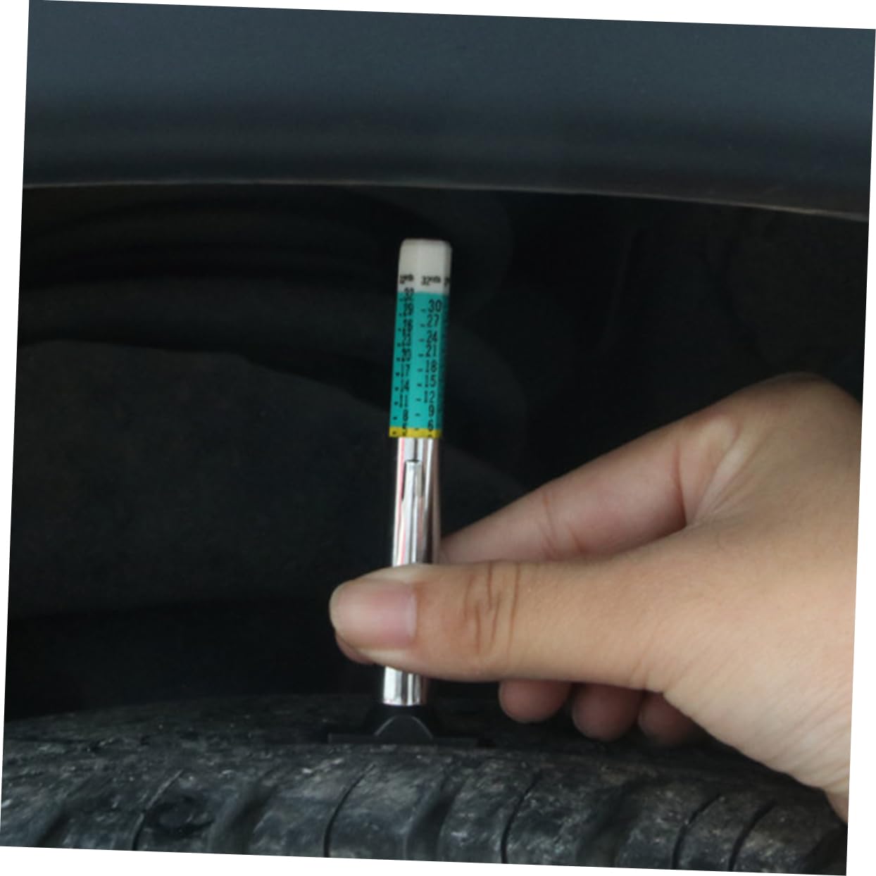 FUNOMOCYA Car Tires Measure Tool 2pcs Tread Depth Gauge 0-25mm Ruler Warning Value Safe Driving Essential