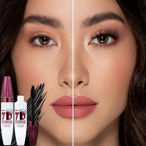 Image of 7D Waterproof Mascara, Black Lengthening Thickening Softer Fuller Lashes Mascara, Smudge-Proof, Gentle Formula, Daily Use (2Pcs)