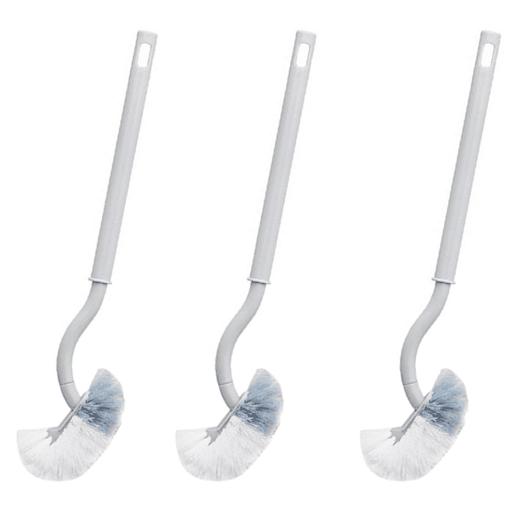 Hndhbfgrt 3X Toilet Brush with Soft Bristle Toilet Brush Wall Mounted Cleaning Brush WC Brush Deep Cleaning Compact Handle