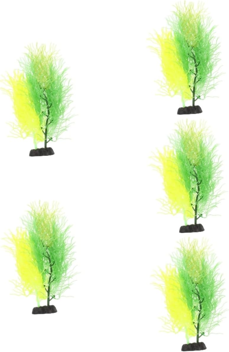 5pcs Fish Tank Landscaping Aquarium Tank Realistic Homemade Ornaments Sculpture Ornaments DIY Landscape Coral Small Artificial Plants Desk Topper Desktop Equip