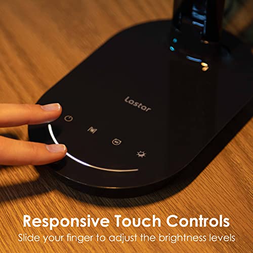 LASTAR LED Desk Lamp, Dimmable Eye-Protecting Table Lamps with Night Light, USB Charging Port, 4 Color Temperature Modes, 5 Brightness Levels, 1H Timer, Touch Control for Home Office Bedroom - Image 6