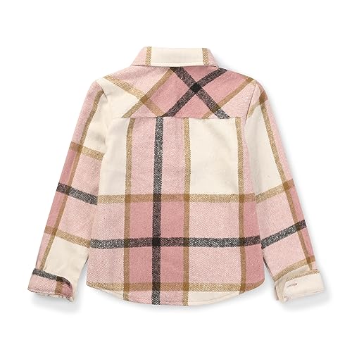 Image of Girls Flannel Plaid Shacket Button Down Long Sleeve Casual Shirt Shackets Fall Jacket Clothes