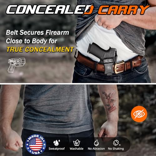 Amberide IWB & OWB Kydex Holster Fit: Glock 48 & Glock 48 MOS Pistol – Inside Waistband Concealed Carry – Adjustable Cant & 'Posi-Click' Retention – No Wear - No Jitter - Made in USA