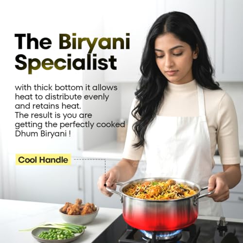 Image of Trio-Cook Triply Stainless Steel Saucepot Combo | 22cm (4.5L) and 26cm (6.5L) Pots with Steel Lids | Induction and Gas Compatible | Rust-Resistant Cookware Set