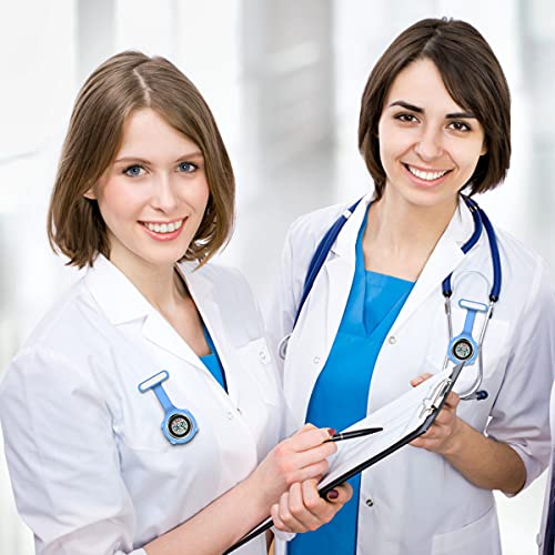 Vicloon Krankenschwester Uhren, Taschenuhr Digitaler mit Stecknadel, Quarzwerk, Nachts leuchten Silikonband, Multifunktion Geeignet für Ärzte und Krankenschwestern