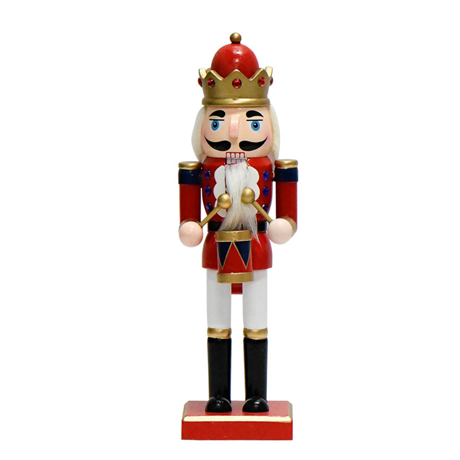 NEWFT Handmade Christmas Wood Soldier with Clear Carvings Decors Exquisites Appearance for Food Enthusiasts 25.4cm/10inch