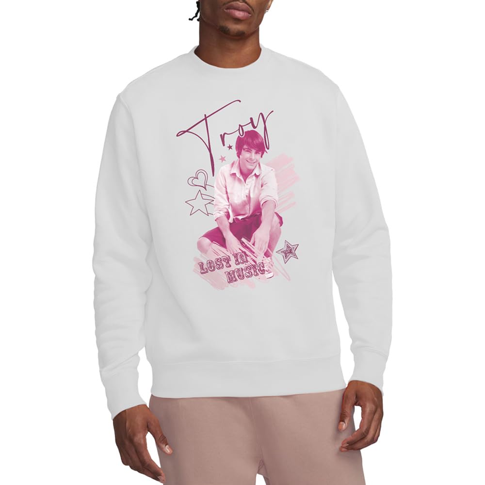 Disney Unisex White High School Musical Troy Sweatshirt, Large