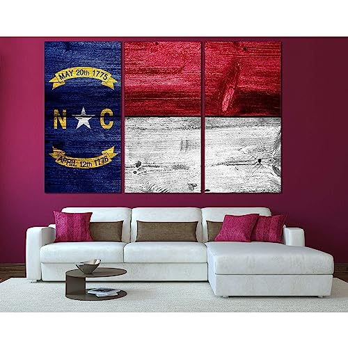Lienzo de la bandera de Carolina del Norte ZELLART de alta fidelidad cromática en formato XL