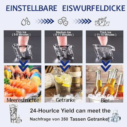 Kommerzielle Eismaschine, 80 Lbs/24H, mit 15Pfund Eiskapazität, 36 Stück klare Eiswürfel, fertig in 11–20 Minuten 6 Kommerzielle Eismaschine, 80 Lbs/24H, mit 15Pfund Eiskapazität, 36 Stück klare Eiswürfel, fertig in 11–20 Minuten