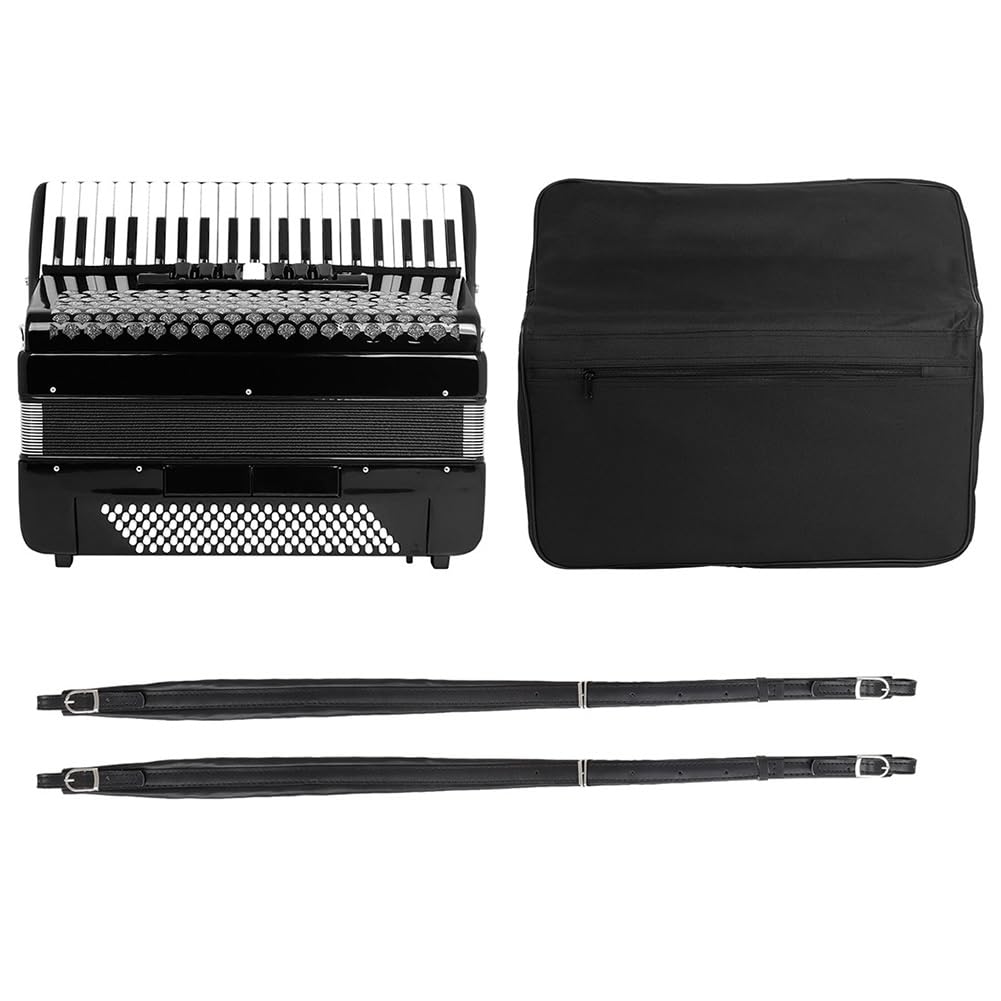 Akkordeon für Erwachsene, 120 Bässe, 41 Tasten, professionelle Tasteninstrumente, Akkordeon mit Riemen, Akkordeontasche, für Aufführung, Unterricht (Color : Black)