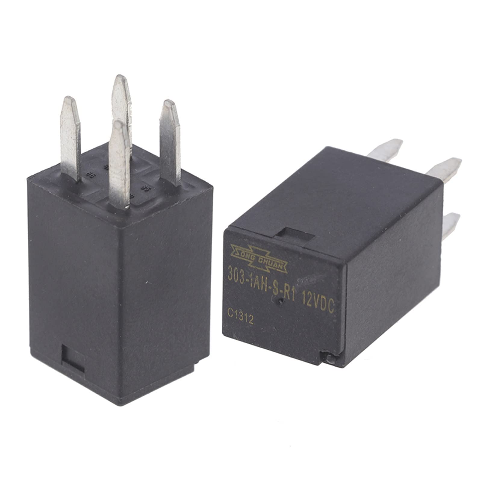 Relé automotriz MESKEL 12VDC 4 pines para control eléctrico de vehículos 303-1AH-S-R1