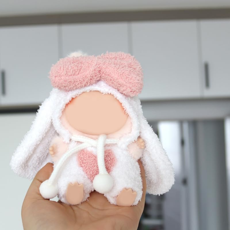 4-Piece Luxury Doll Clothes Set For 6.7" (17cm) Dolls - Dress, Hairpin, Glasses & Rabbit Charm (Doll Not Included)