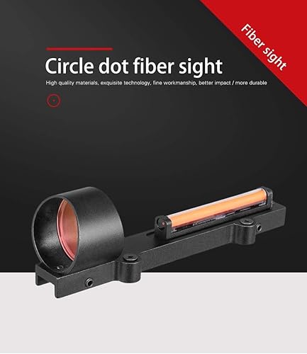 Miniatura 3 de Vista de punto rojo de fibra rojaverde 1x28 Colimator Sight Fit Shotguns Rib Rail Vent RibRail Screw Mount funciona sin batería