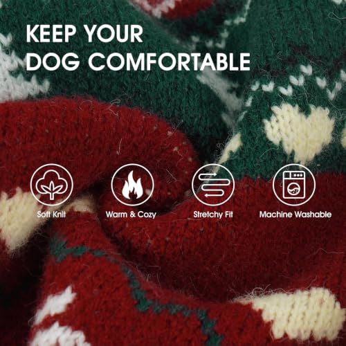 Image of IECOii Dog Sweater for Small & Medium Dogs, Warm Christmas Dog Turtleneck,L