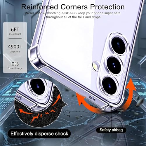 Image of Fashionury 3D Raised Transparent Crystal Clear Back Cover for Samsung S24 FE | Shockproof Design | Anti-Slip Grip | Camera Protection | 360 Degree Protection Mobile Case