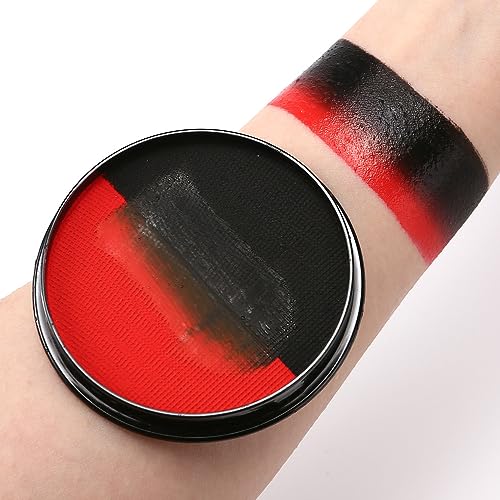 KARLOR 2-IN-1 Gesichtsfarbe 30g Aqua Körperfarbe Facepainting Body Paint Theaterschminke wasserlöslich Gesichtsmalerei Halloween Karneval Fasching Vampir Cosplay(schwarz & rot)