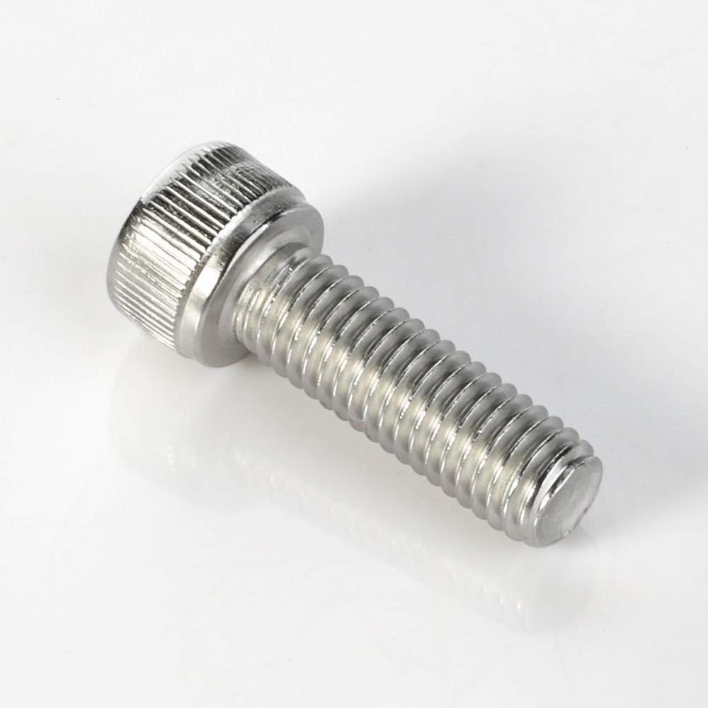 M8-1.25 x 25mm (Length 12mm to 100mm) Socket Head Cap Screws, 304 Stainless Steel 18-8, Bright Finish, Fully Threaded, DIN 912, Quantity 20