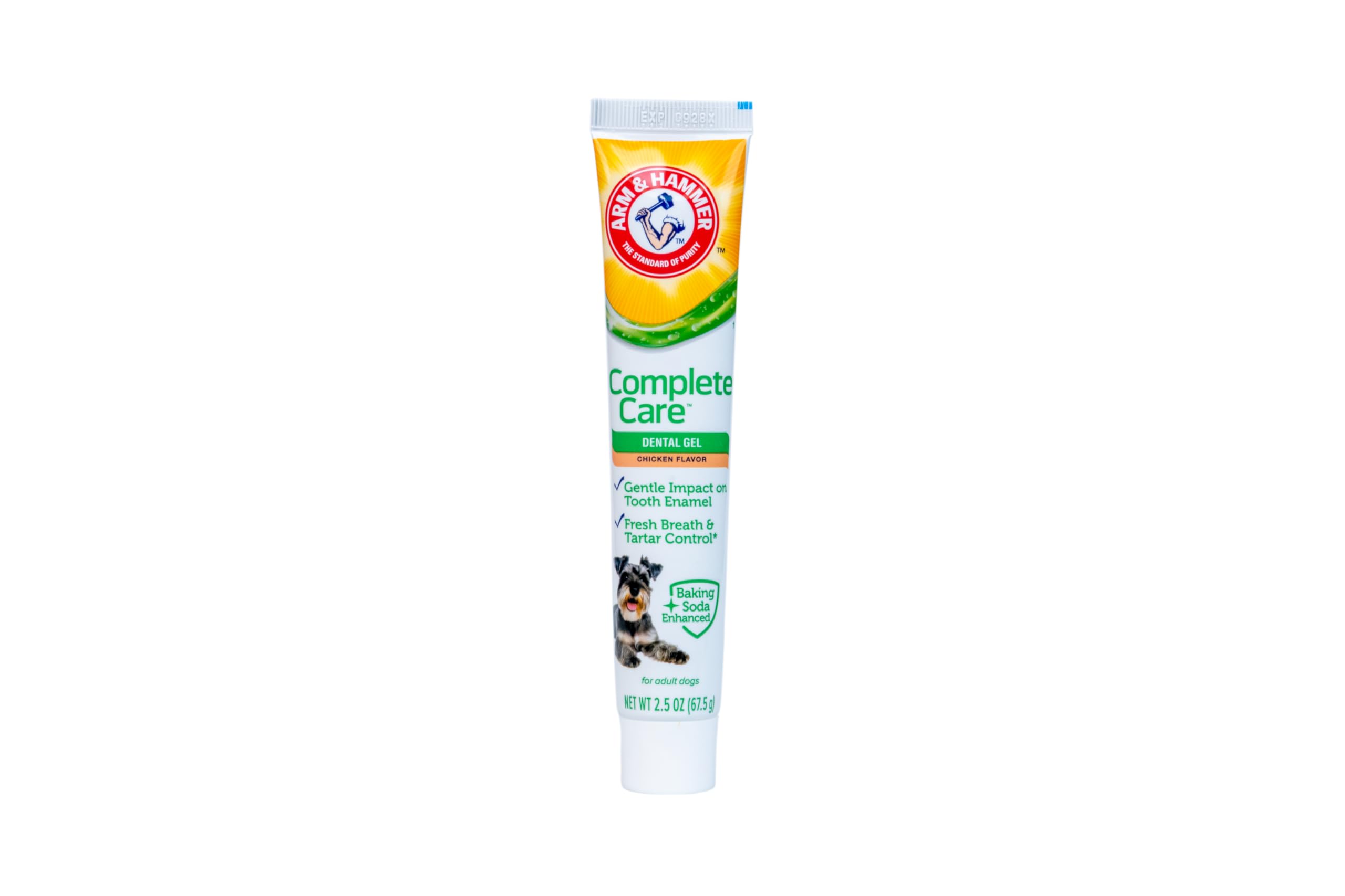 Arm & Hammer Complete Care Dental Gel, Gel-Style Dog Toothpaste - Fresh Breath, Tartar Control, Gentle on Enamel, Fluoride Free - Baking Soda Enhanced Dental Dog Supplies, Chicken Flavor, 2.5oz