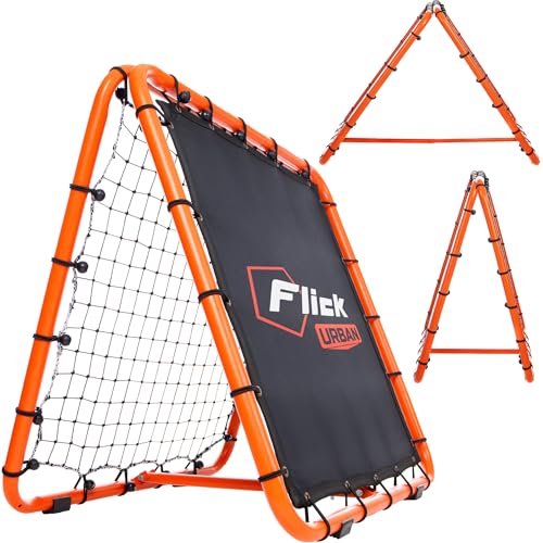 Football Flick Soccer Flick Dual-Speed-Fußball-Rebounder Schwarz/Orange
